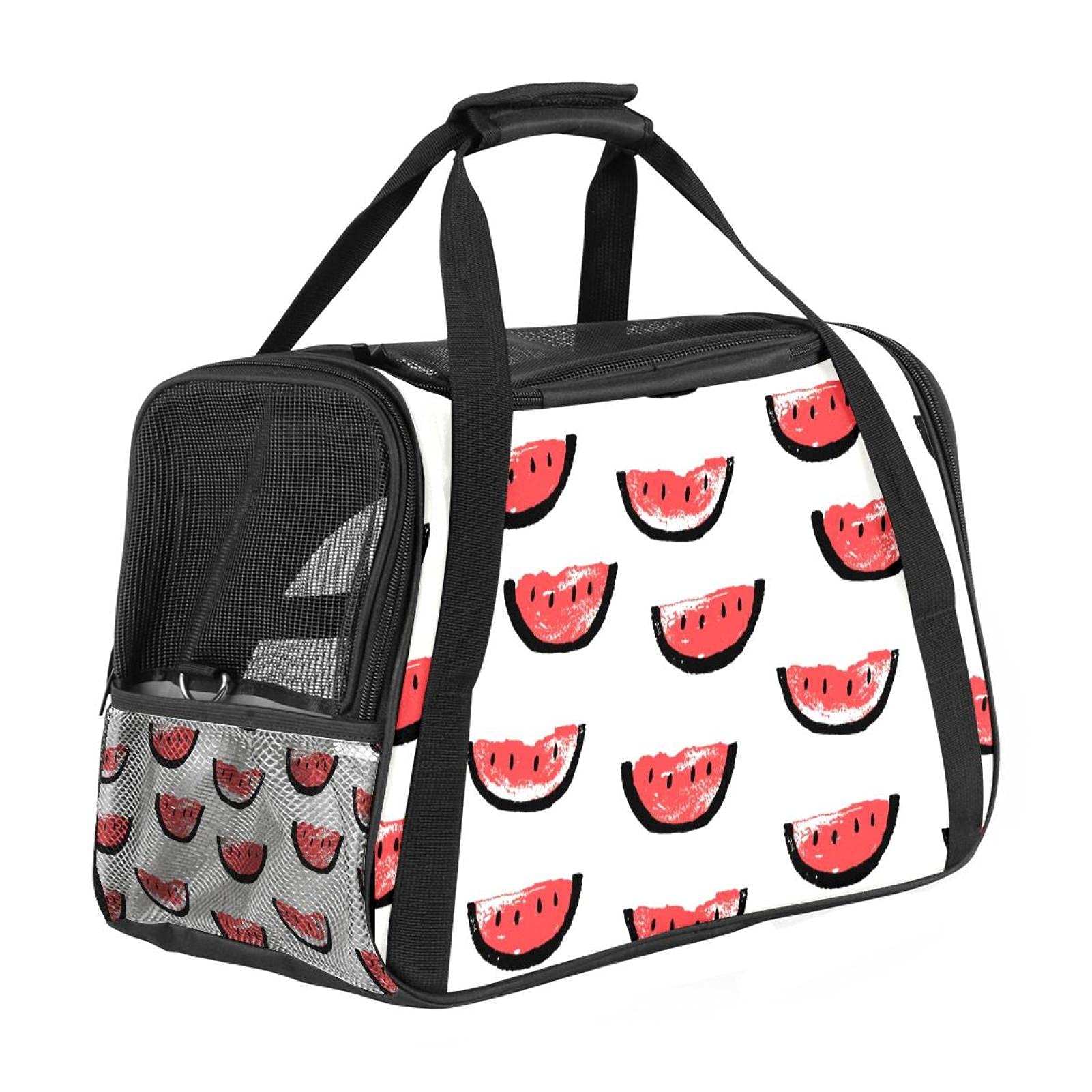 Pet Carrier Watermelon Pattern Soft-Sided Pet Travel Carriers for Cats,Dogs Puppy Comfort Portable Foldable Pet Bag Airline Approved