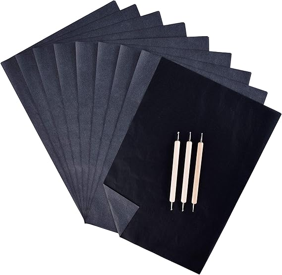 Carbon Paper (200 Sheets) Black Graphite Carbon Transfer