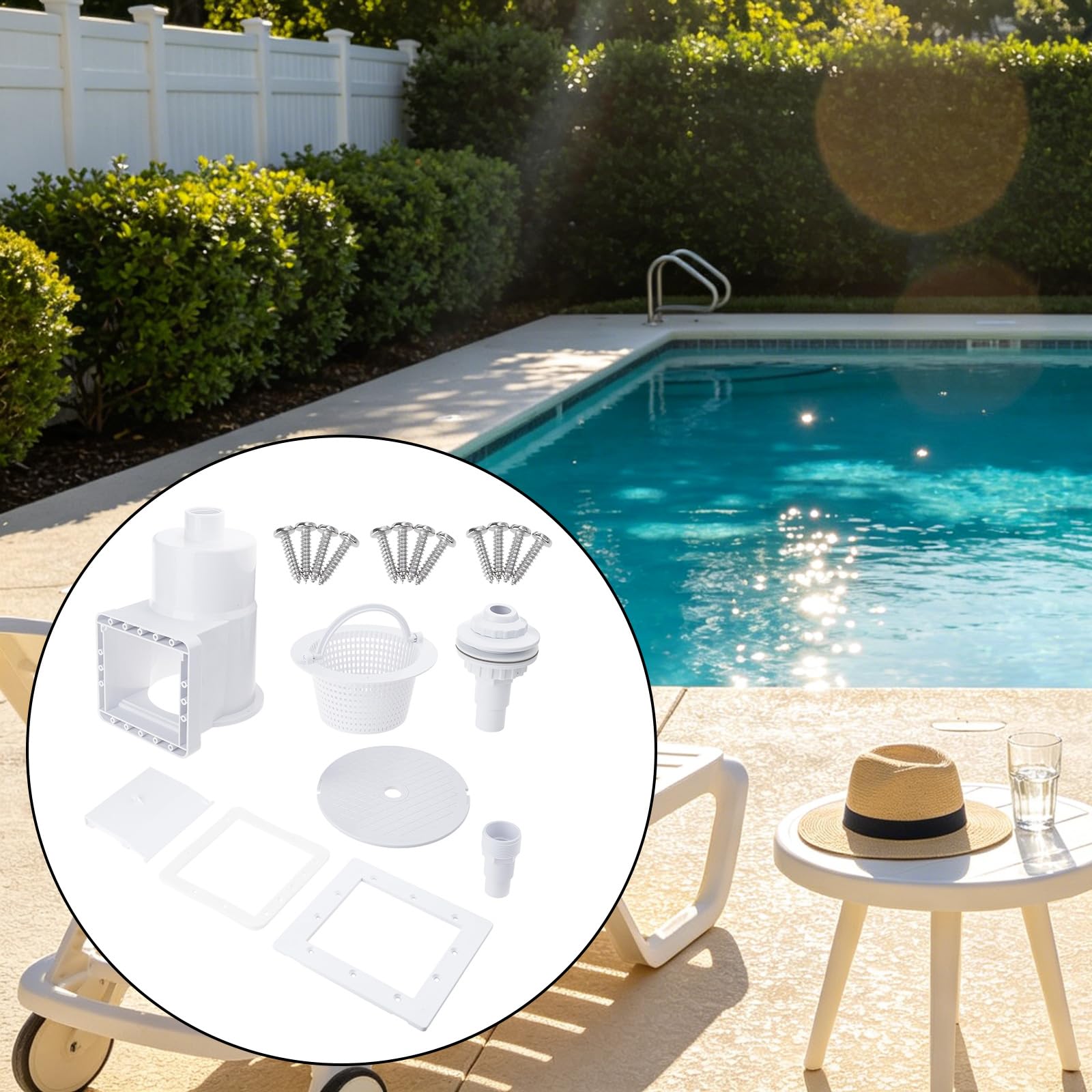 Set per la pulizia della piscina, design leggero, con accessori per la rimozione rapida dei detriti, schiumarola con piscina di casa per una manutenzione leggera e efficiente delle piscine e