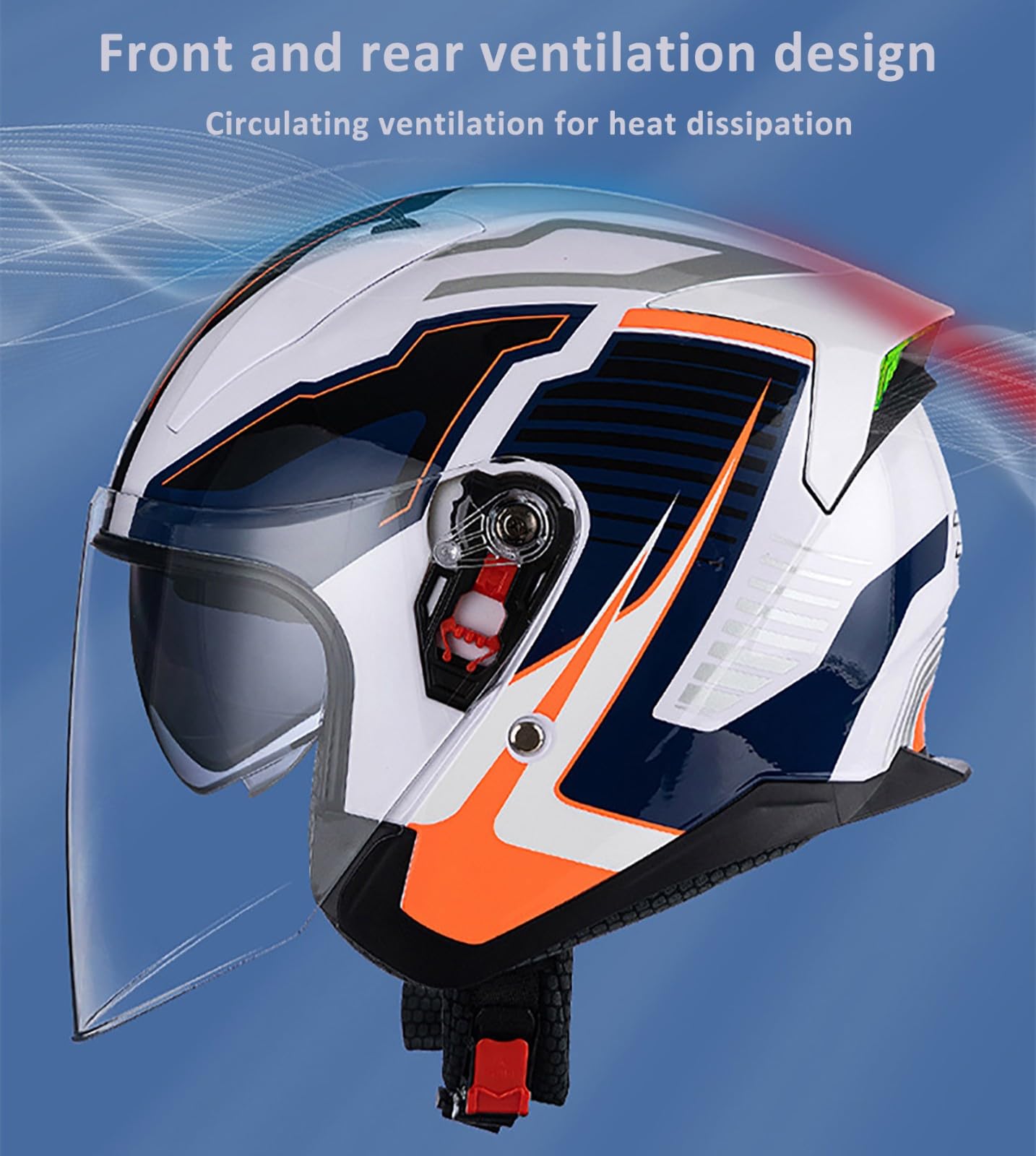 Casco da Moto Aperto, Casco Jet per Adulti Uomo E Donna, Omologato ECE 22.06, Casco da Cruiser per Scooter E Ciclomotore con Doppia Visiera. 6,XL(59-60CM)