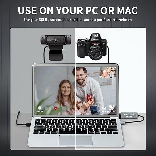 Miniatura 5 de Papeaso Tarjetas de captura de video dispositivo de captura de video HDMI 4K 1080P HD 30 fps en vivo y grabar audio de video para juegos transmisión