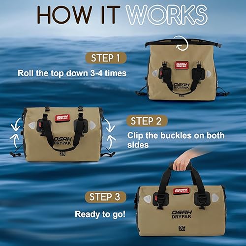 Miniatura 5 de Waterproof Duffel Bag - Motorcycle Dry Bag Tail Bag with Large Storage Space, Waterproof Luggage Duffle Bags with Outer Mesh Zipper Pocket for