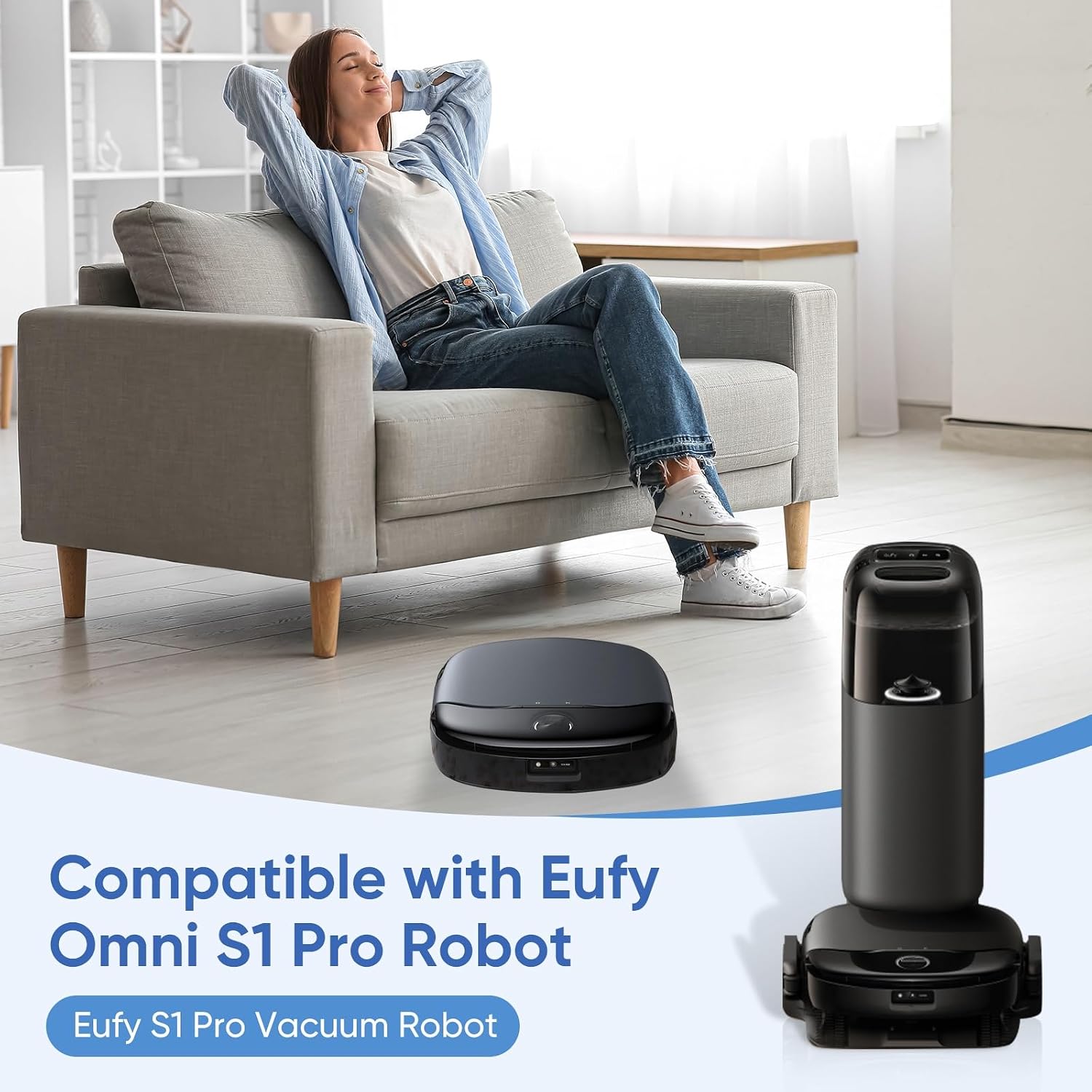 12 Pack S1 Pro Vacuum Dust Bags Replacement Compatible with Eufy Omni S1 Pro Robot Vacuum Cleaner