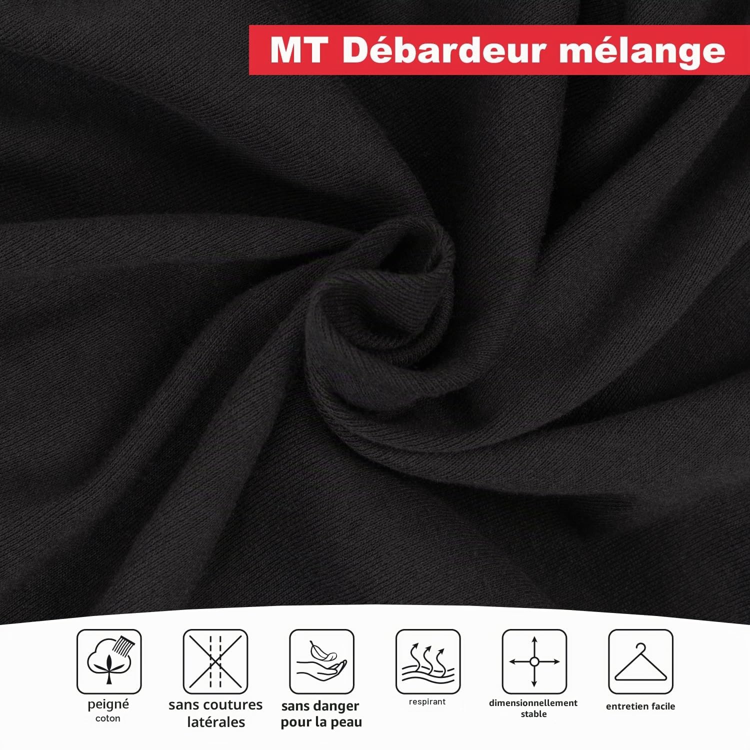 Lot de 5 mt® finement côtelés Débardeur Melange couleurs – Le maillot de corps poitrine Chemise en pack de 5 couleurs