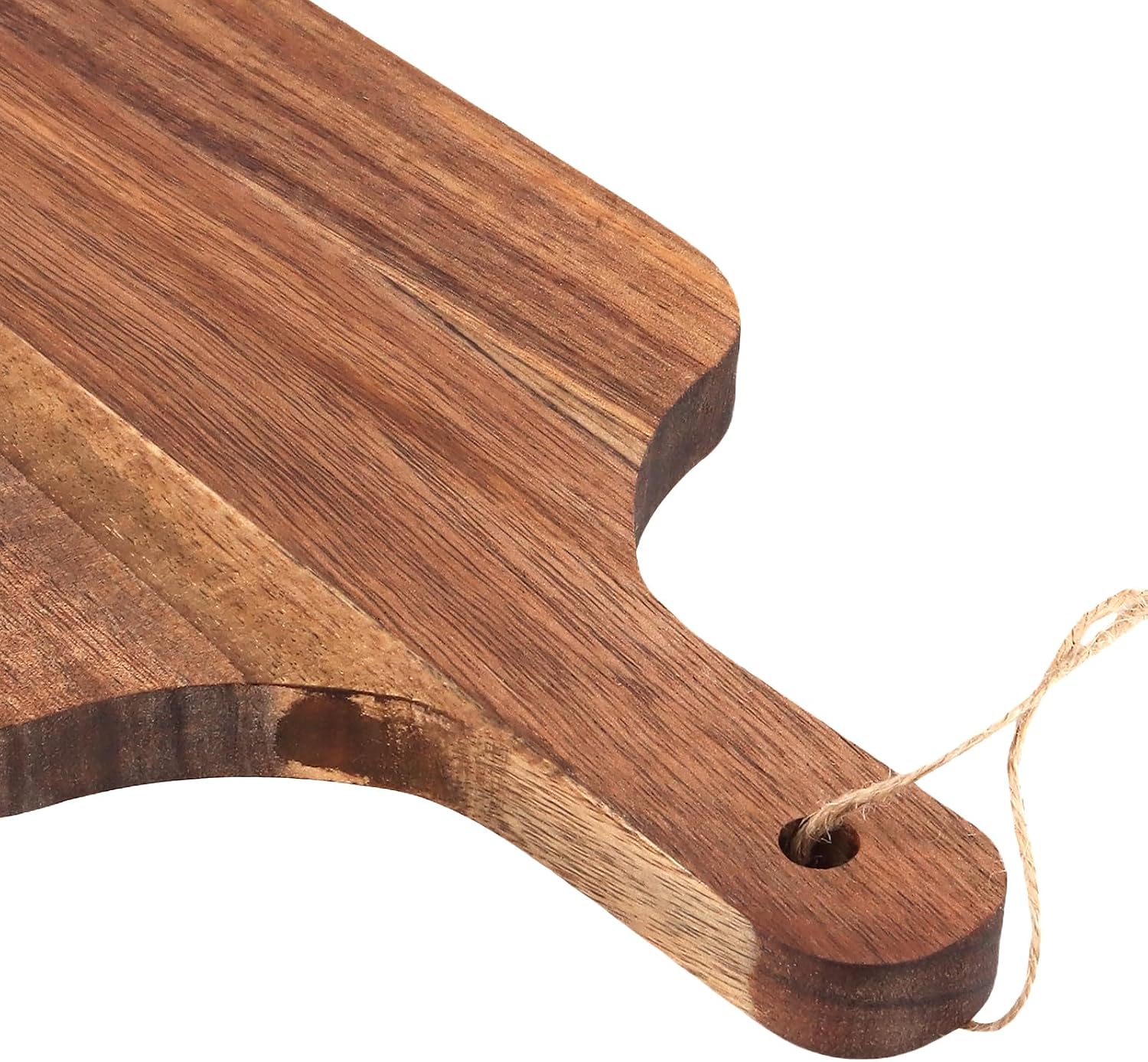 SEUNMUK Acacia Wood Cutting Board with Handle, 8 PCS Wooden Charcuterie Serving Board 12" x 6", Wooden Kitchen Chopping Boards for Cheese Bread Meat Vegetables