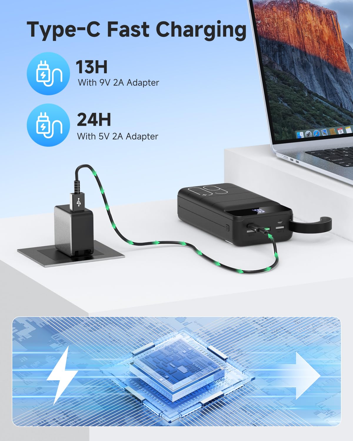 PowerBank 60000mAh Fast Charging,Battery Pack 22.5W Power Bank with USB C, Portable Charger,4 Outputs and 2 Inputs LED Display Compatible with Android Tablets iPhone etc. — view 7