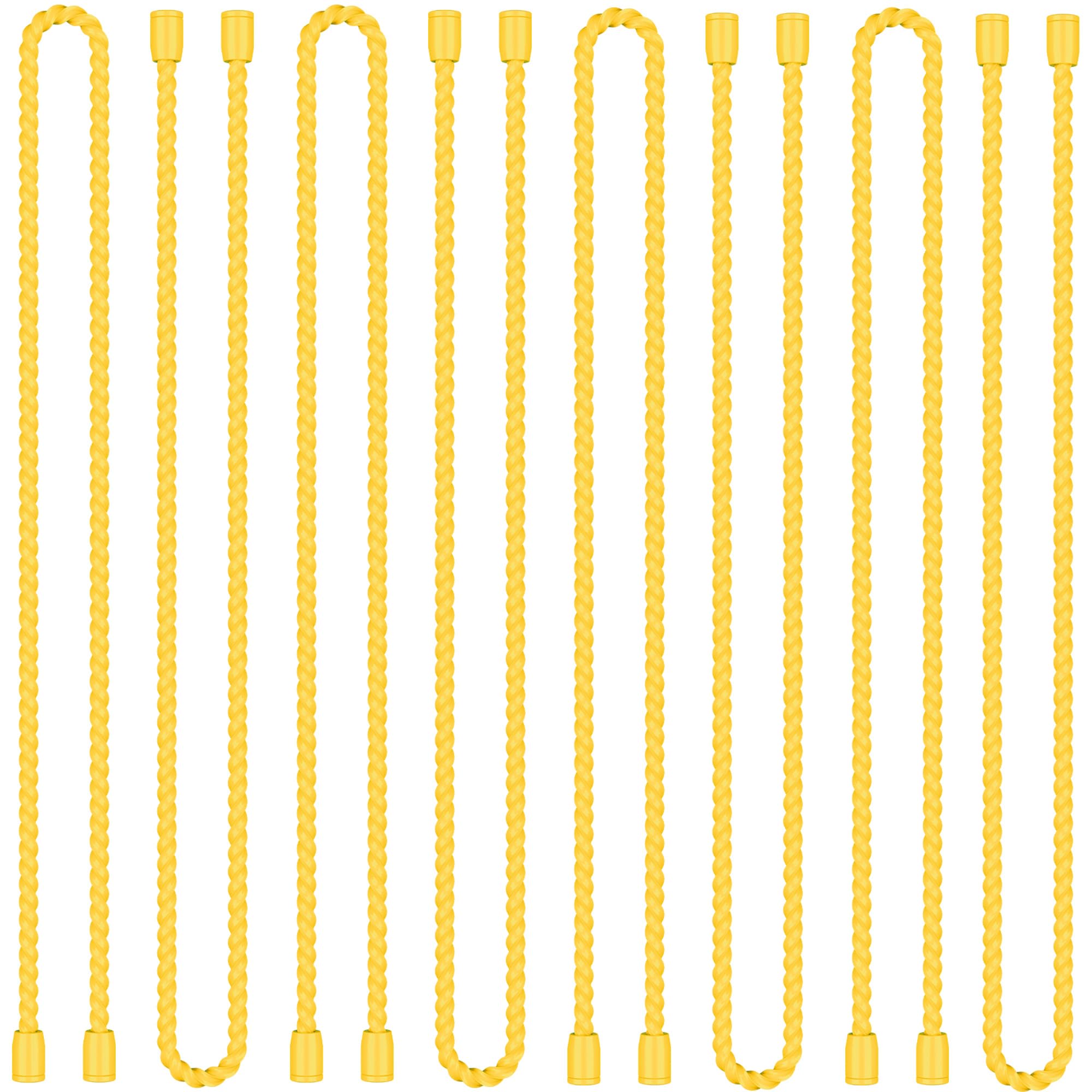 8PCS 18-Inch Silicone Cable Ties, Bendable Rubber Twist Ties, Reusable Twist Ties for Cords, gear ties for Organizing, Bundling (Yellow)