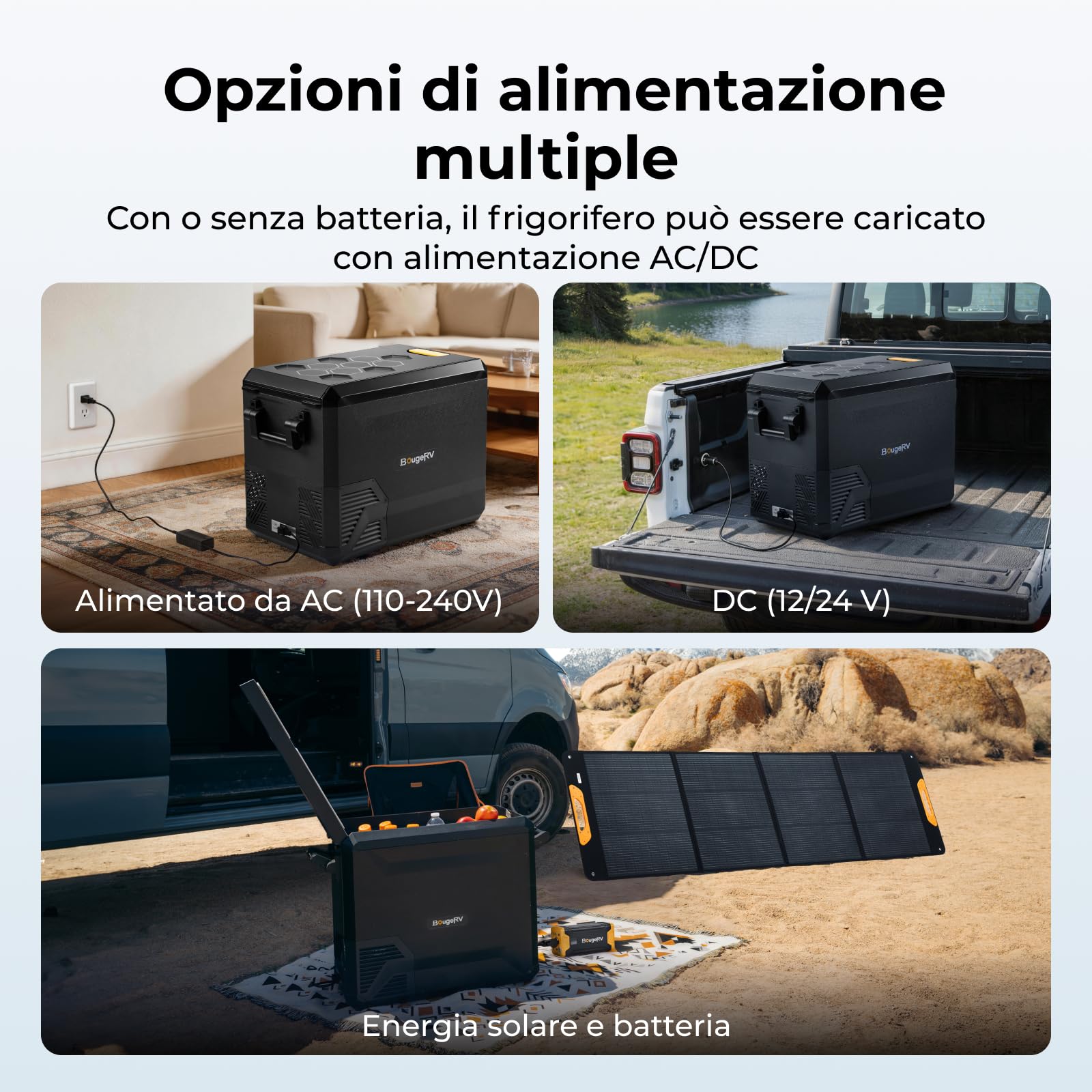 BougeRV Frigo a Compressore 47L, -20°C, Cestello Integrato | Frigorifero Auto 12V/230V, Refrigeratore Portatile, Congelatore da Campeggio, IPX4, Controllo App, Viaggi, Barca e Pesca