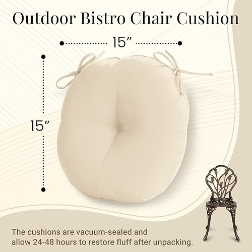 Miniatura 5 de downluxe Cojines redondos para sillas de exterior, impermeables, de espuma viscoelástica, para muebles de patio, 15 x 15 pulgadas, color rojo