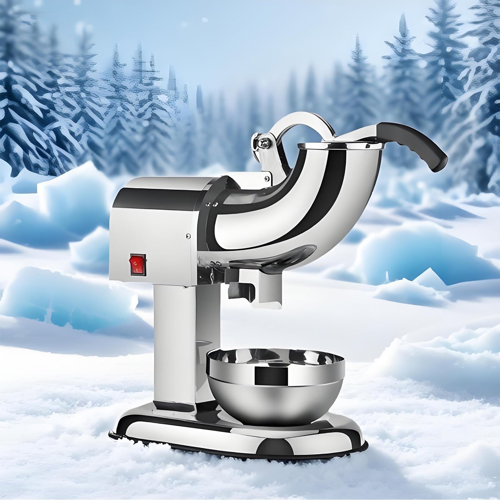 Eiscrusher-Maschine – Doppelklinge aus Edelstahl für die gewerbliche Herstellung von geschabtem EIS und Schneekegeln für Zuhause, Restaurants, Bars und Partys