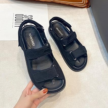 cute black platform sandals