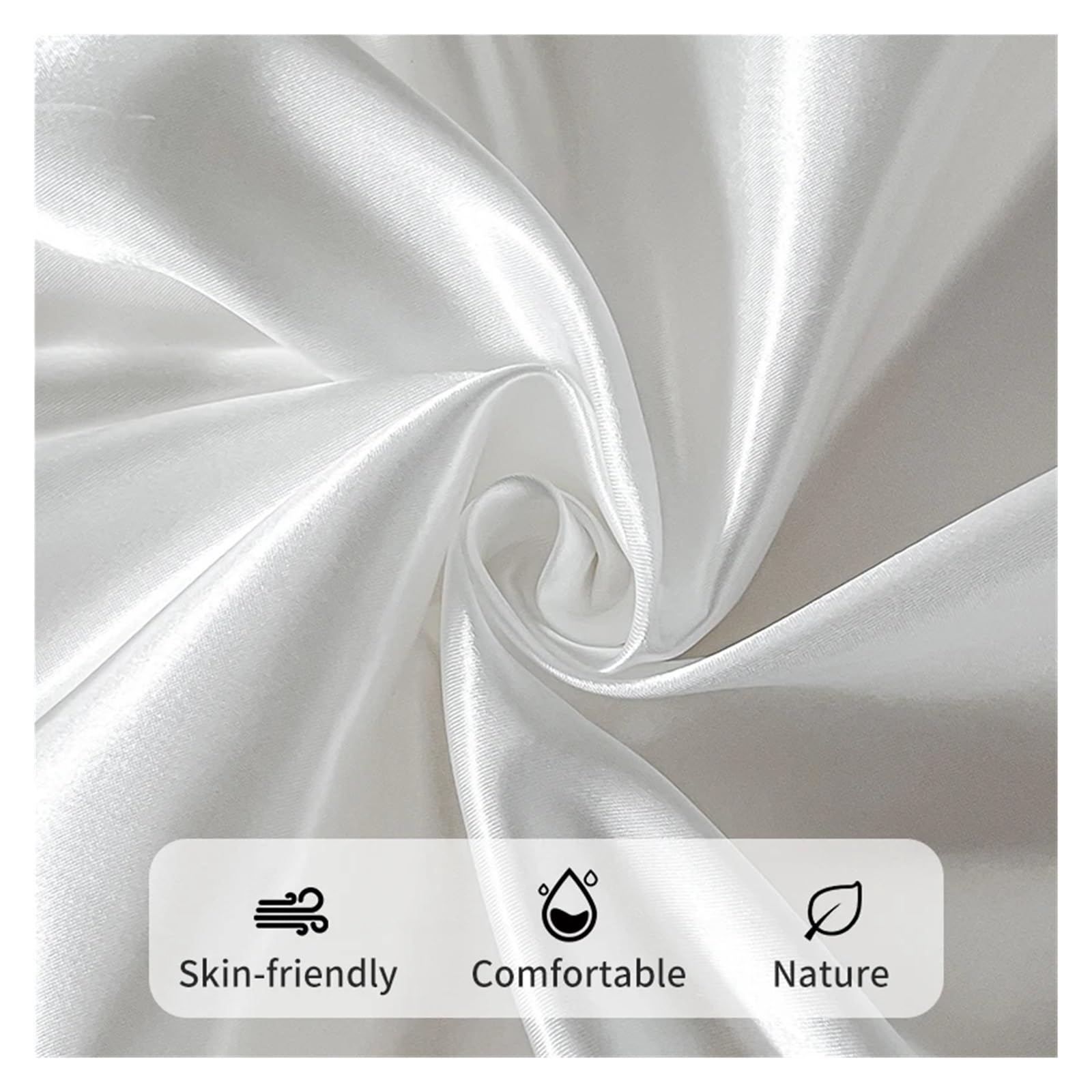 Satin-Spannbettlaken, elastisch, Fester Matratzenbezug, Bettlaken for Einzel-, Doppel- und Paare, King-Size- Queen-Size-Betten, Doppelbetten(Blue2,Queen)