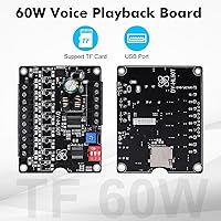 Vista 3 de Módulo de reproducción de voz de 60 W, compatible con tarjeta TF (32 GB máximo), módulo de sonido PEMENOL DC 9-24 V, reproductor de música