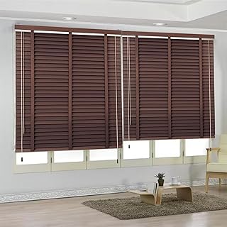 2" Wooden Blinds Horizontal/Vertical for Indoor Window, Faux Wood Window Shades 34" 35" 36" 37" 38" | Light Filtering & Energy Efficient | Cordless Safety Design | Kitchen/Bathroom