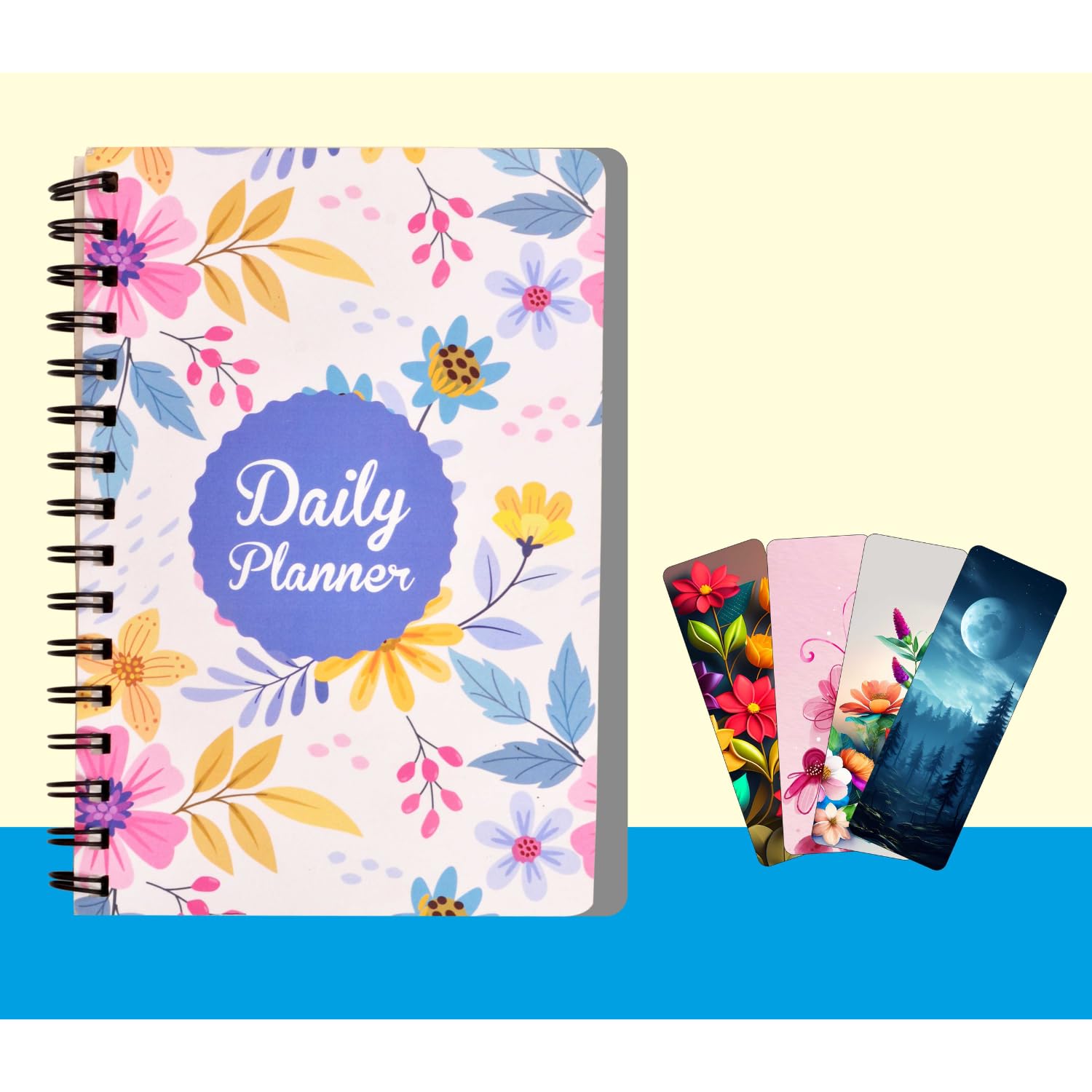 Thinkcraft any 2 bookmark Daily Planner Undated, Schedule Your Day, Manage to-do List, Goals Tracker, Daily Planner I A5 I Hard Cover I Wiro Bound I162 Ruled Pages I 100 GSM Plan your day, To do List-picture-23