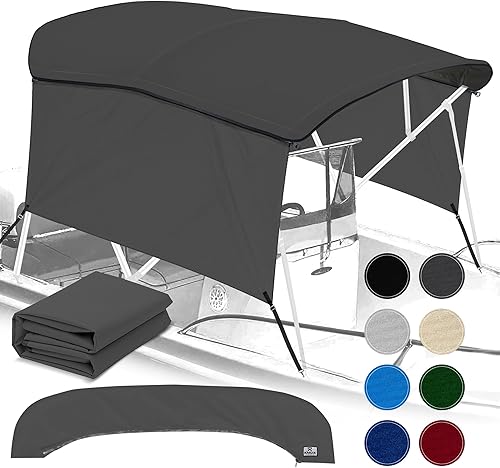 Lona universal de repuesto Bimini de 4 arcos y paredes laterales desmontables con funda de almacenamiento, toldo de barco de grado marino 900D con