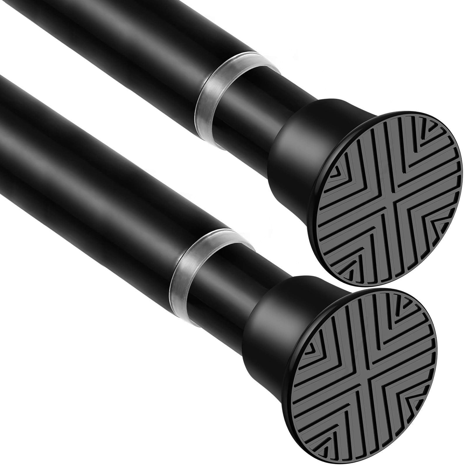 Photo 1 of WEIXINHAI 2-Pack Spring Tension Curtain Rods, Black