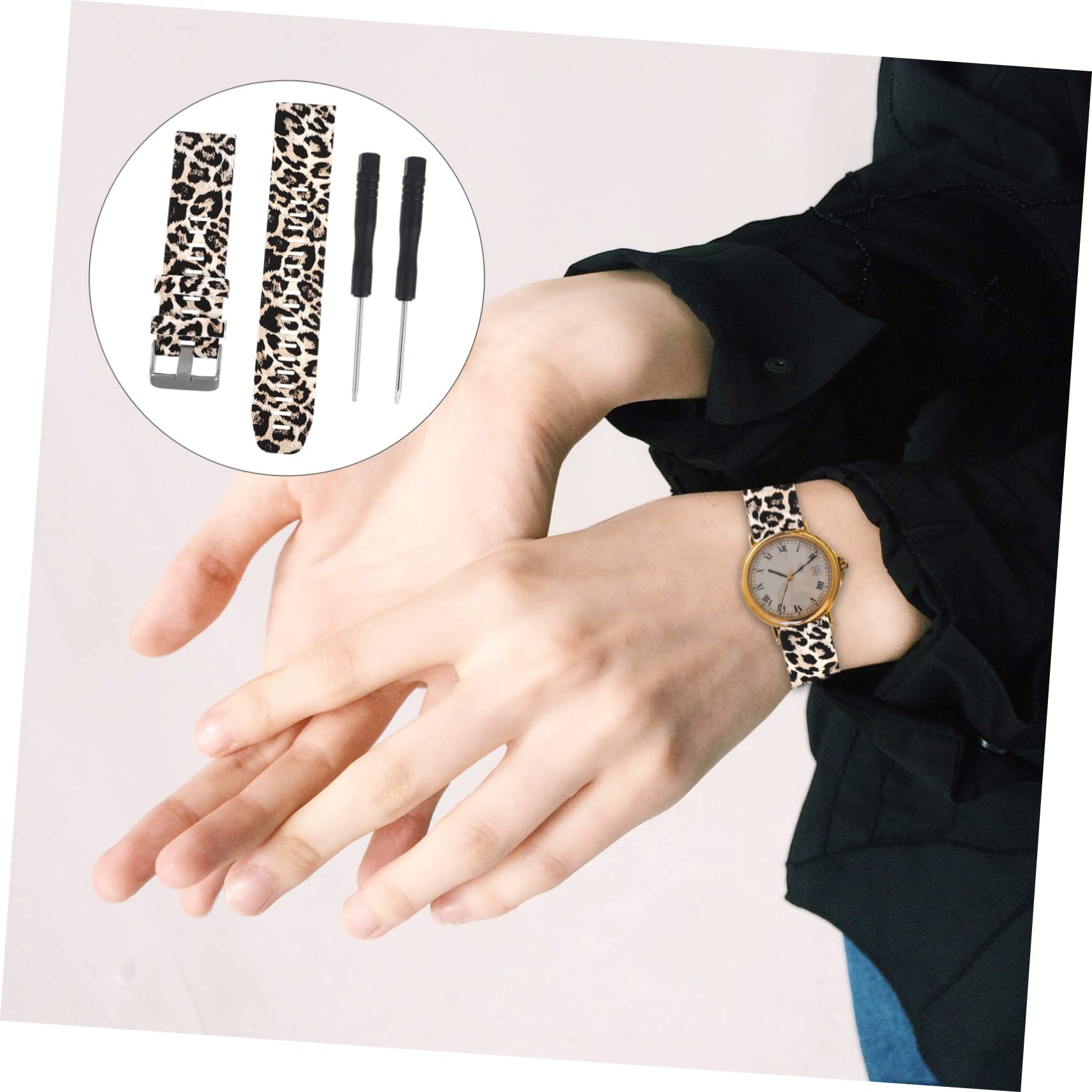 Hemobllo 2piezas De Reloj De Compatible Banda De Muñeca Transpirable y Para y Deportivo Diseño Elegante Marrón