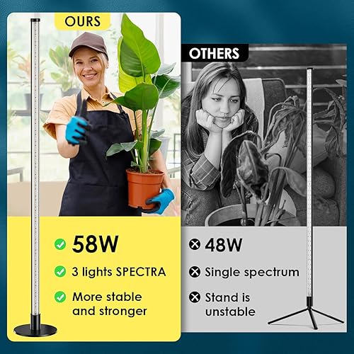 Miniatura 2 de Porikg Paquete de 2 luces de cultivo para plantas de interior, 6000 K, 243 luces LED para semillas que comienzan con espectro completo, luz de