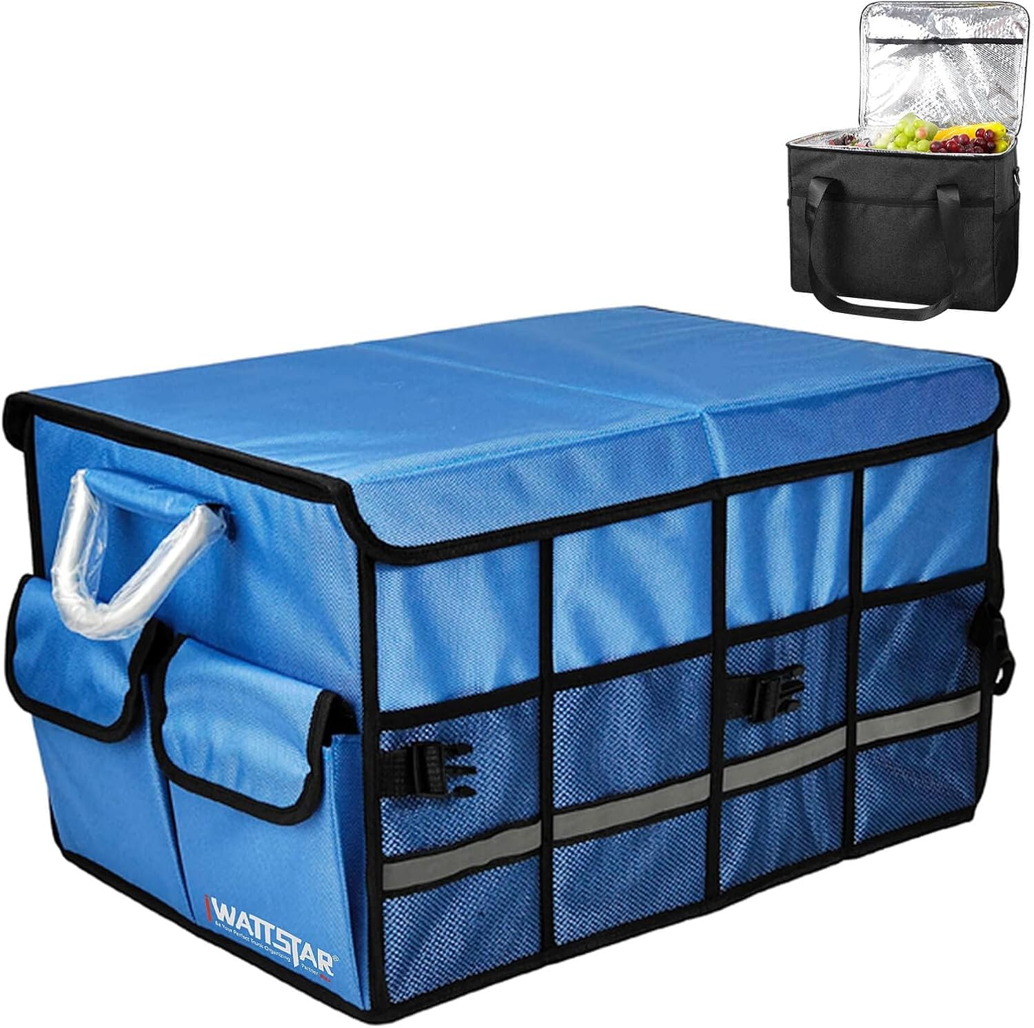 wattstar Ultimate Car Essentials Bundle: 400A Jump Starter with Air Compressor + Premium Trunk Organizer with Insulated Bag – Power, Storage & Organization in One