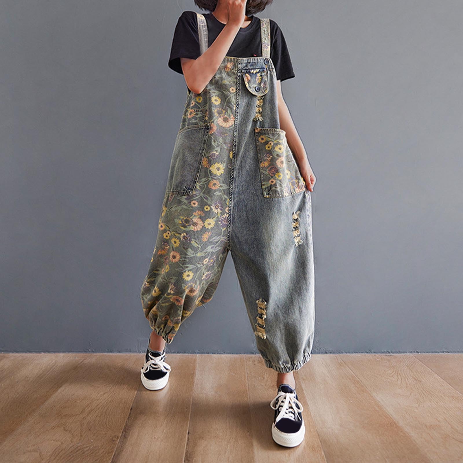 Peto Mujer Vaquero Mono Casual Tezano Trabajo Ancho Overol Formal Macacao Informal Elegante Tallas Grandes Anchos para Deportivo Fiesta