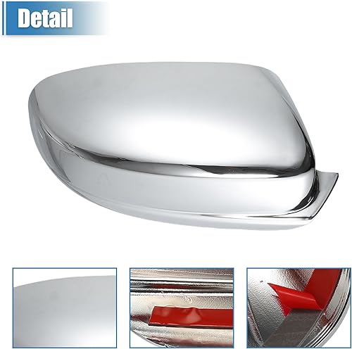Miniatura 4 de uxcell 1 par de tapas de espejo cromado para Dodge Charger 2011-2022