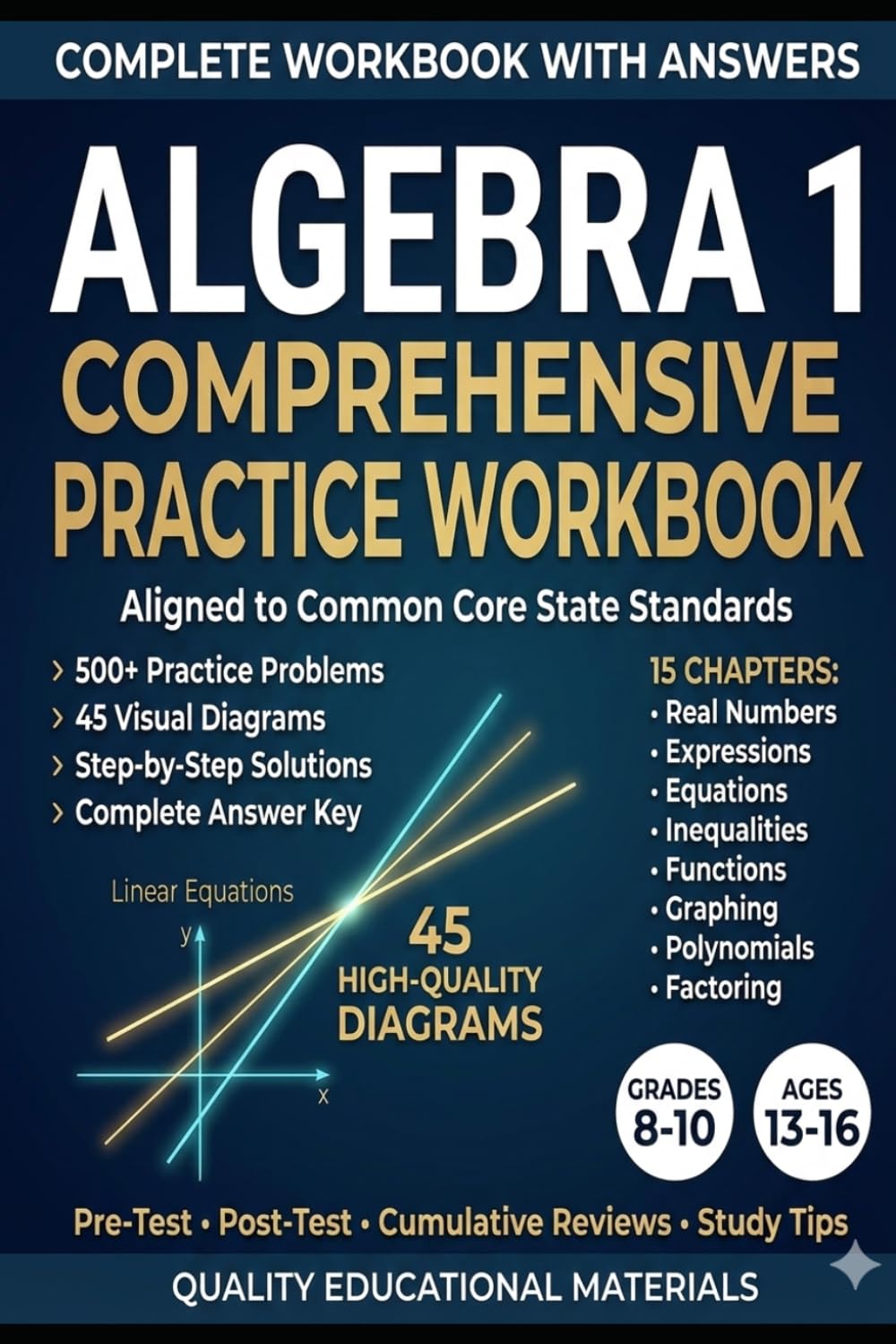 ALGEBRA 1 COMPREHENSIVE WORKBOOK: Aligned to Common Core State Standards