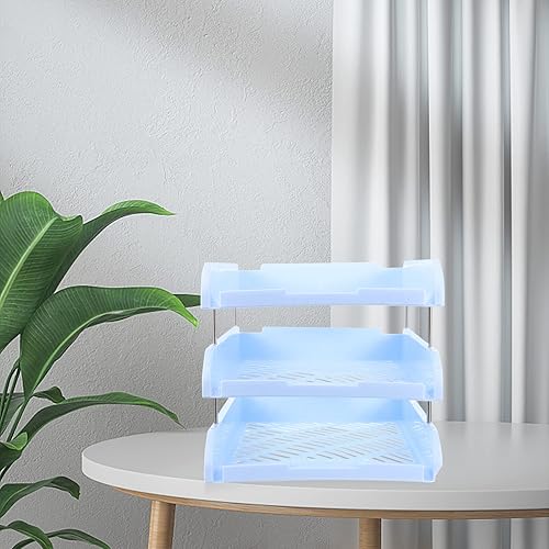 Miniatura 2 de Accesorios de escritorio de oficina, bandeja de papel para cartas, organizador de archivos de escritorio de 3 niveles, clasificador de estantes de