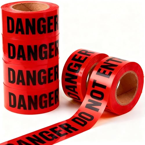 Miniatura 70 de Cinta amarilla brillante de precaución 3 x 1000 impresa en negro contrastante, 3 pulgadas. Ancha para la máxima legibilidad. Diseño resistente.