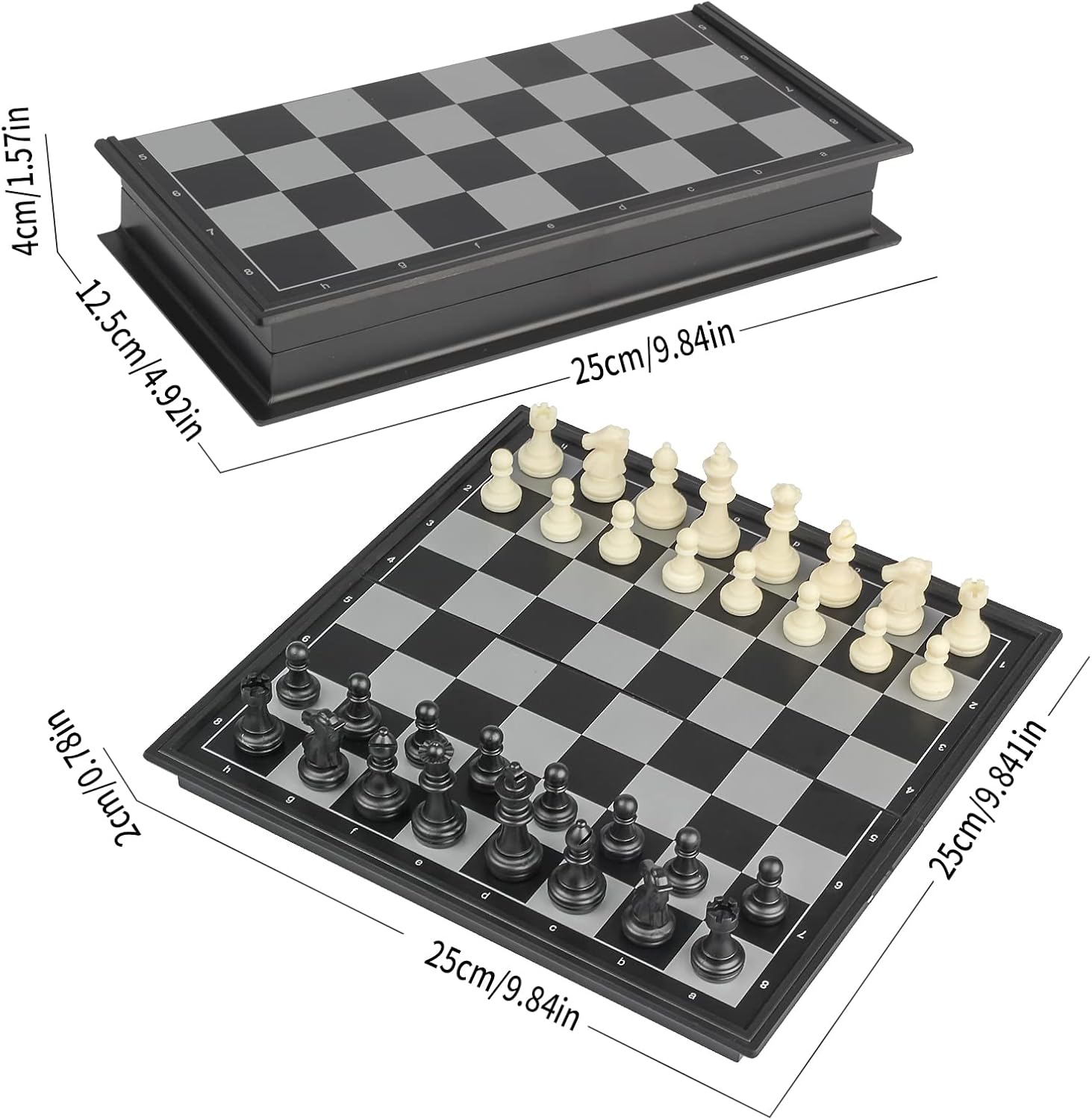 Andux Foldable Magnetic Three-in-one Board Game Set, Chess,Backgammon,Checkers CXYXQ-02 (M)