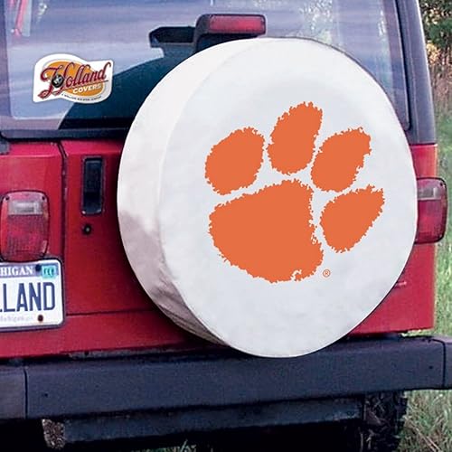Miniatura 2 de Holland Bar Stool Co. Clemson Tigers HBS - Cubierta de neumático de repuesto de vinilo blanco