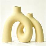 Hug Donut Decorative Vase Set - Sage Green Modern Nordic Boho Style Vases Home Decor,Matte Ceramic Decorations for Living Room Shelf, Bookshelf Mantle Entryway Table or Console Décor(Green)
