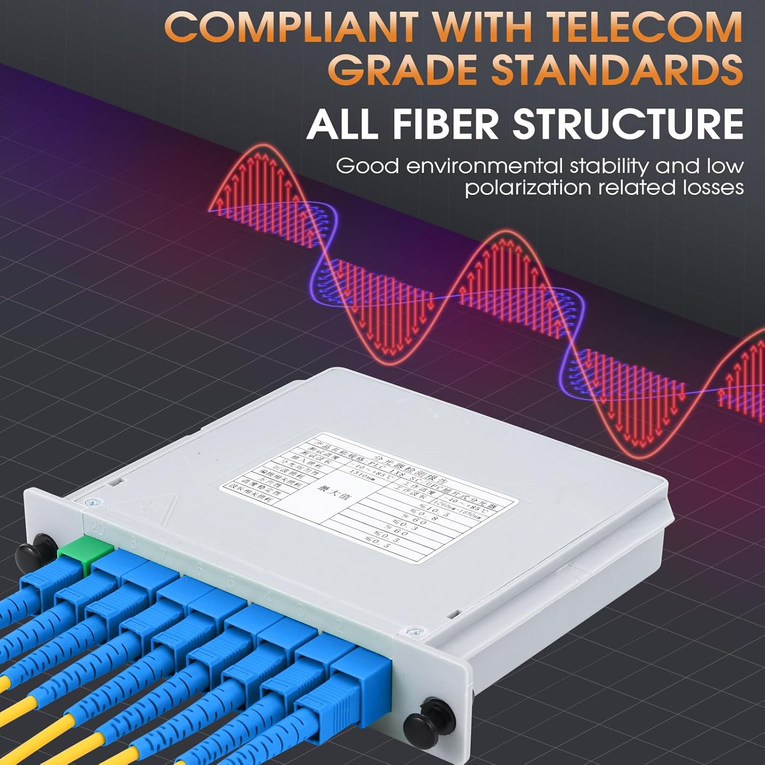SC UPC 1×8 PLC Fiber Optic Splitter, Cassette Fiber Splitter for Home Wiring, LANs and Distribution Boxes - Image 4