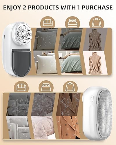 Miniatura 2 de Afeitadora de tela, removedor de pelusa con cepillo, cuchillas de 6 hojas, afeitadora portátil para suéter recargable, funciona con batería de 2600