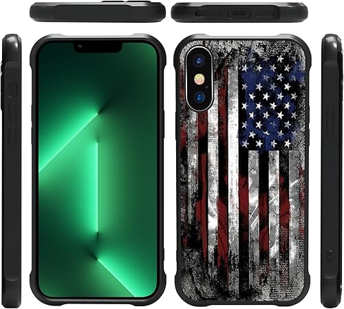 Miniatura 4 de Funda para iPhone 13 Pro, diseño vintage de bandera estadounidense para iPhone 13 Pro, para hombres y niños, antideslizante, a prueba de golpes,
