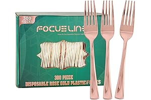300 Pack Disposable Rose Gold Forks from Focusline: Elevate Your Dining Experience