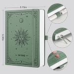 EMSHOI Lined Journal Notebook - 320 Numbered Pages, A5 College Ruled Notebooks with Contents, 100GSM Thick Paper, Hardcover Leather Journals for Women Men Work School Writing, 5.75 x 8.38-Green