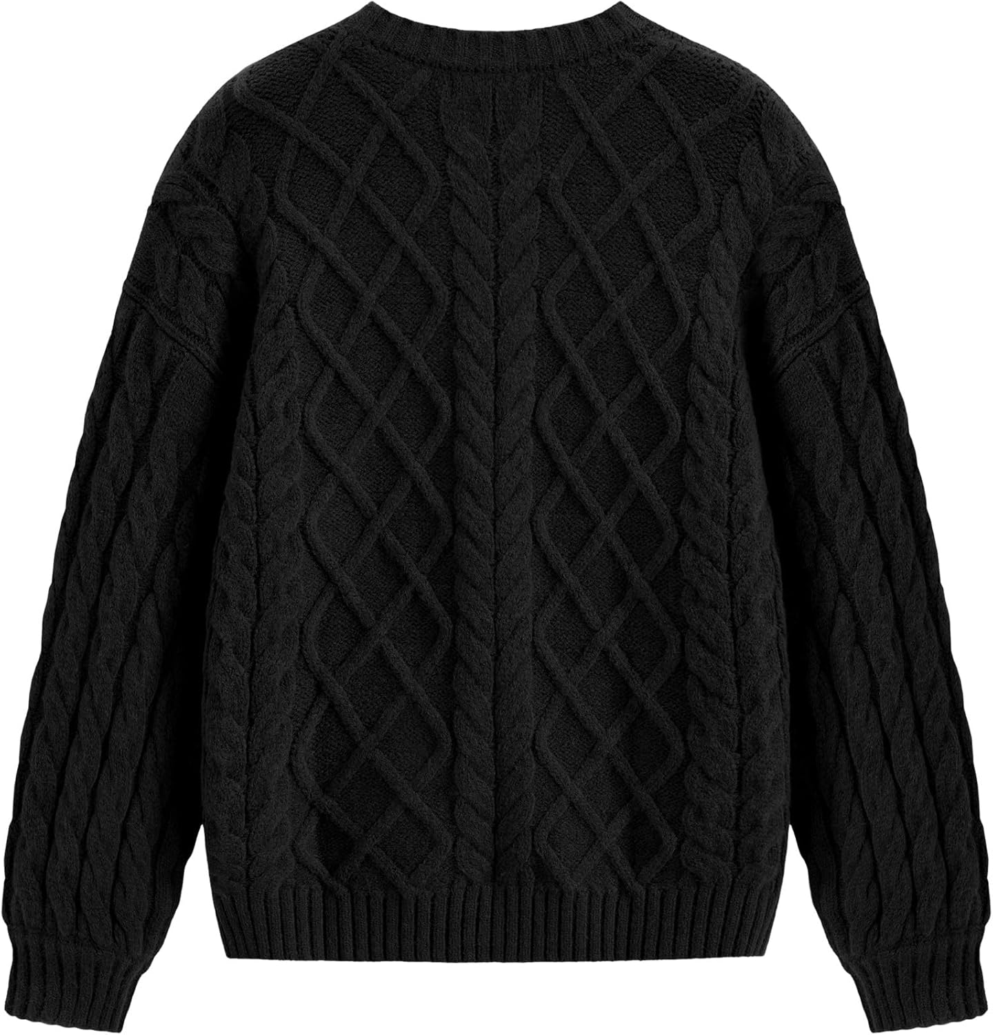 Vamtac Vintage Sweaters Crewneck Cable Knit Sweater Soft Warm Pullover Oversized Chunky Jumper Fall Winter Trendy Tops
