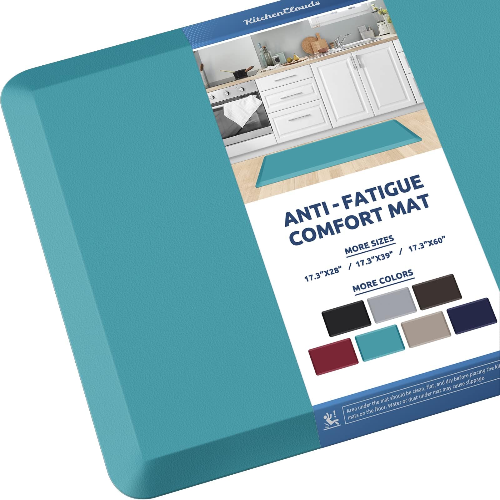 KitchenClouds Kitchen Mat Cushioned Anti Fatigue Kitchen Rug 17.3"x39" Water Resistant Non Slip Kitchen Rugs and Mats Standing Desk Mat Comfort Floor Mats for Kitchen House Sink Office (Green)