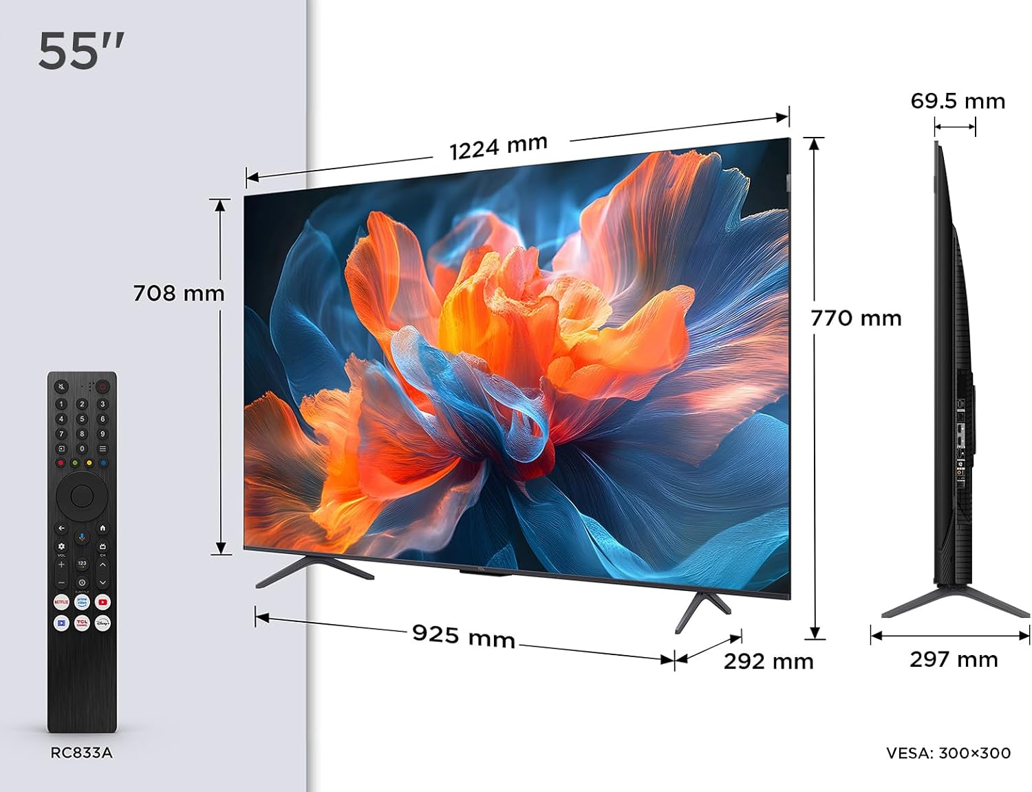 téléviseur tcl 4k – vue détaillée