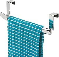 Vista 14 de mDesign Barra Curva de Acero para Puerta, Toallero Almacenaje, Colgador para Armario o Mueble, Soporte para Cocina, Baño - Sostiene Toallas