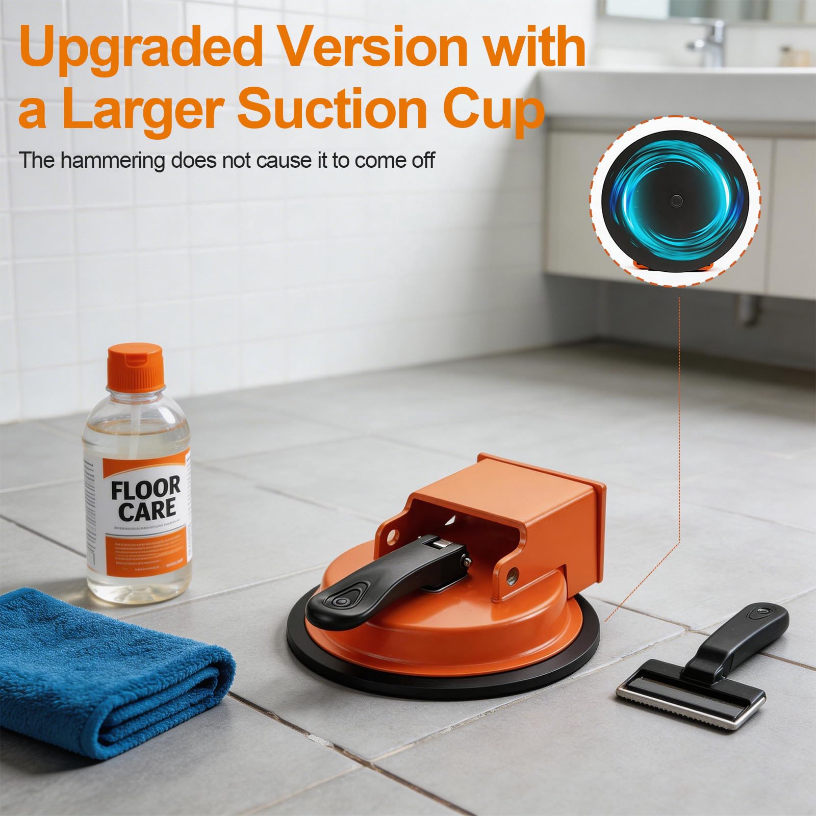 Floor Gap Fixer Tool,2026 New Heavy Duty Floor Gap Fixer with Enhanced Vacuum Suction Cup for Laminate, Wood & Vinyl Tile Flooring (Orange) — view 7