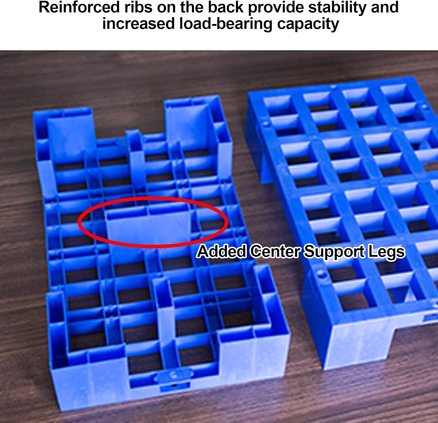 2 Pcs Polyethylene Pallets, Spliceable Breathable Plastic Pallet, with Connectors, for Garage Warehouse Supermarket Outside Storage, Static Load 660 Lbs(60 * 30 * 10cm/24 * 12 * 4in)