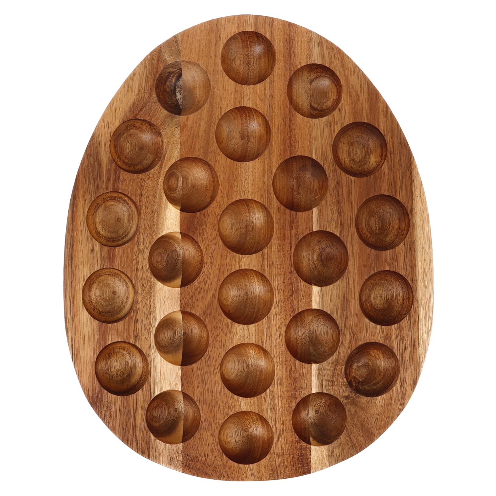 Bandeja de Madera para Huevos, Organizador Minimalista Café para Familia | Uso en Refrigerador o Encimera, Fácil de Limpiar y Mantener, Gran Capacidad, Estilo Sencillo