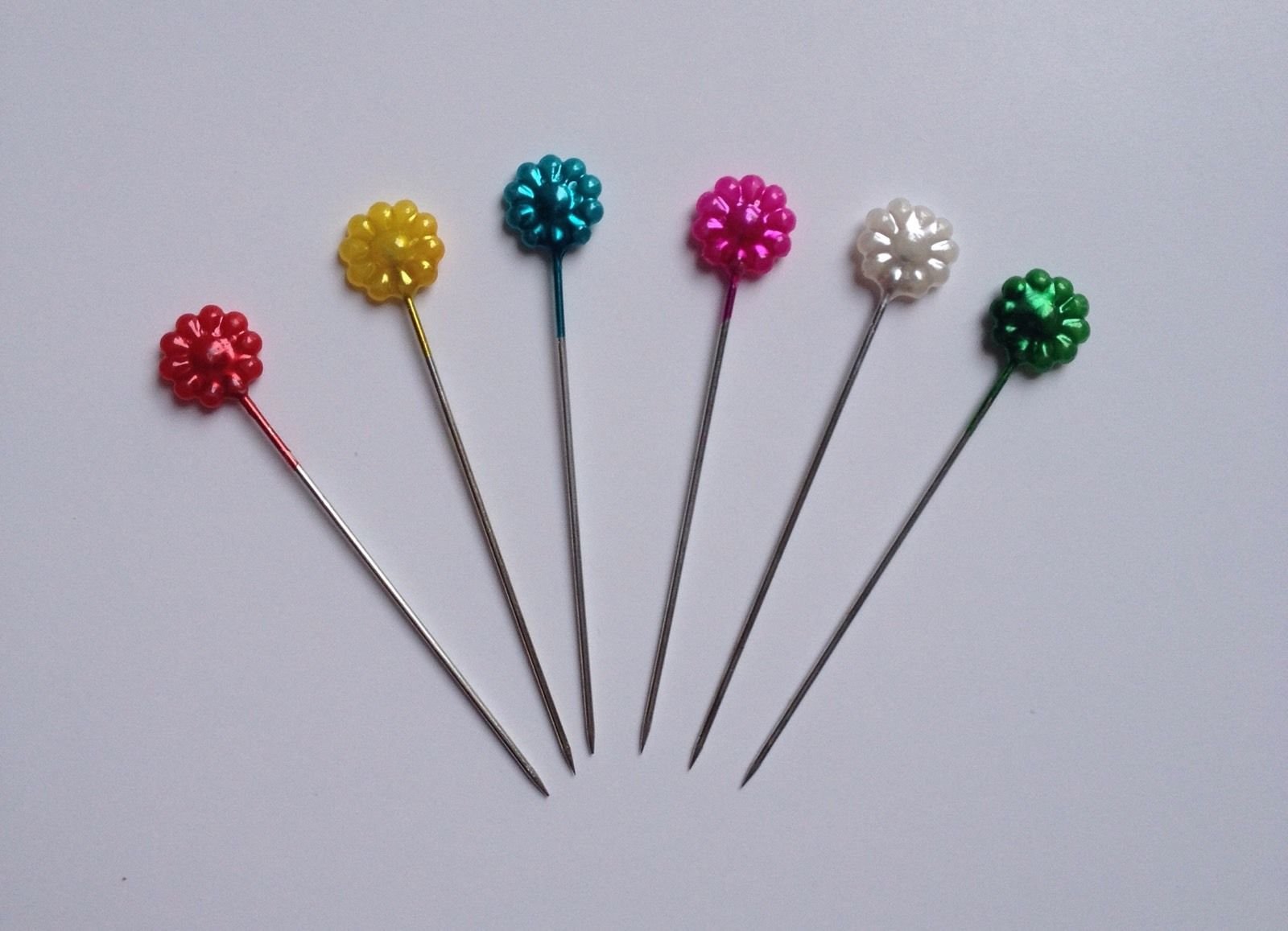 Straight Pins with Flower Head Dressmaking Pin Craft Embroidery Decorating Sewing Scarf Flower Pins Multi Color 1 Sets of 150 Pcs