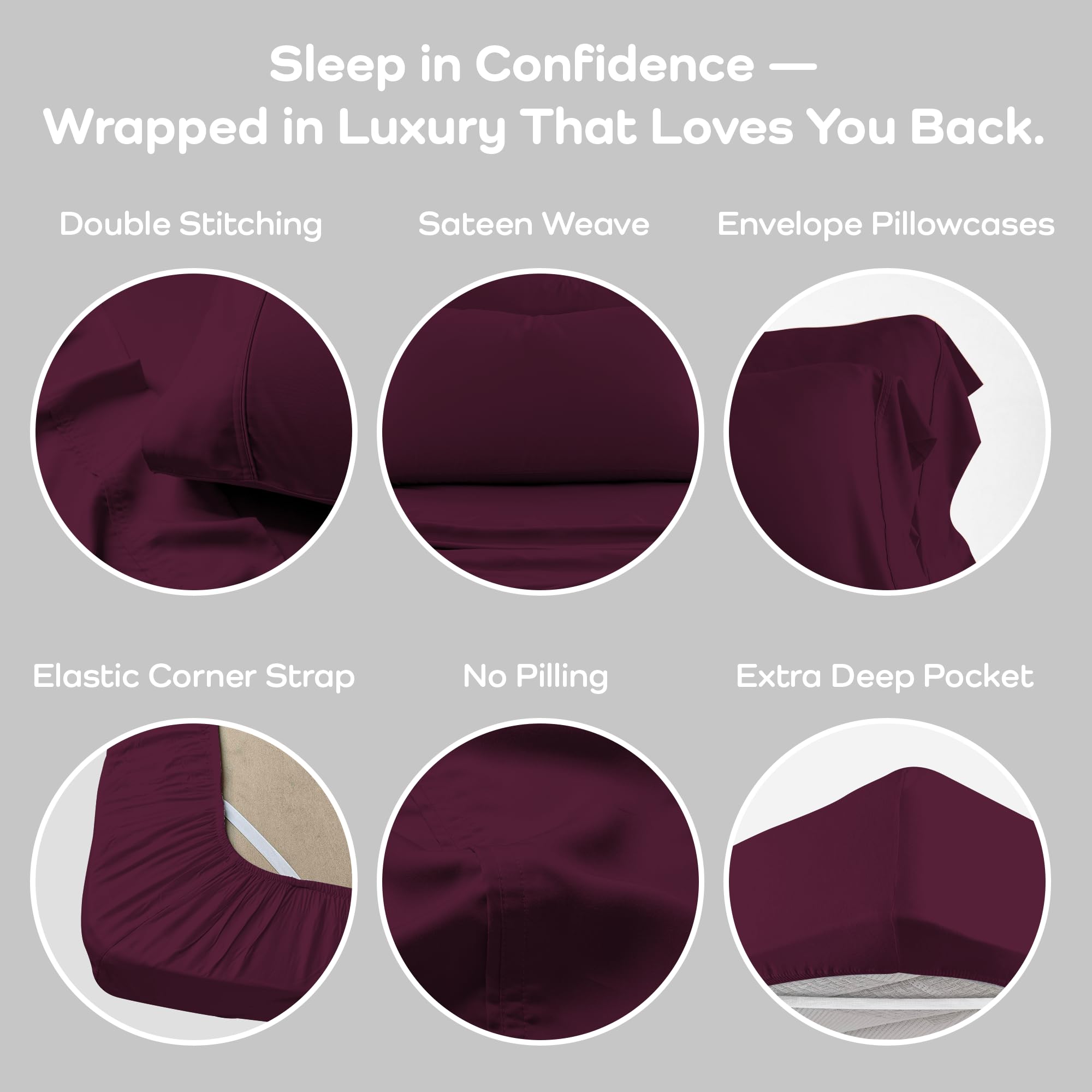 Olive + Crate Tencel Lyocell Eucalyptus Queen Size Sheet Set - Cooling Tencel Sheets for Hot Sleepers with 18 Inch Deep Pocket Fit - Ivory 4-Piece Set: Sour Cherry Queen