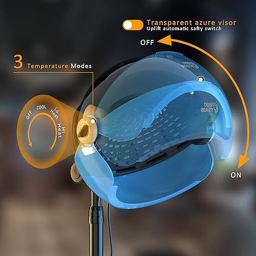 Miniatura 2 de Secador de pelo profesional de pie  1875 W de pie con capucha secador de pelo con generador iónico para estación de salón profesional, spa, uso