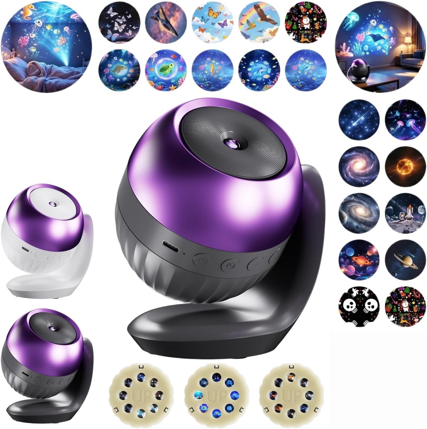 Galaxy Projector Night Light, Hd Smart Dynamic 5D Holographic Nightlight