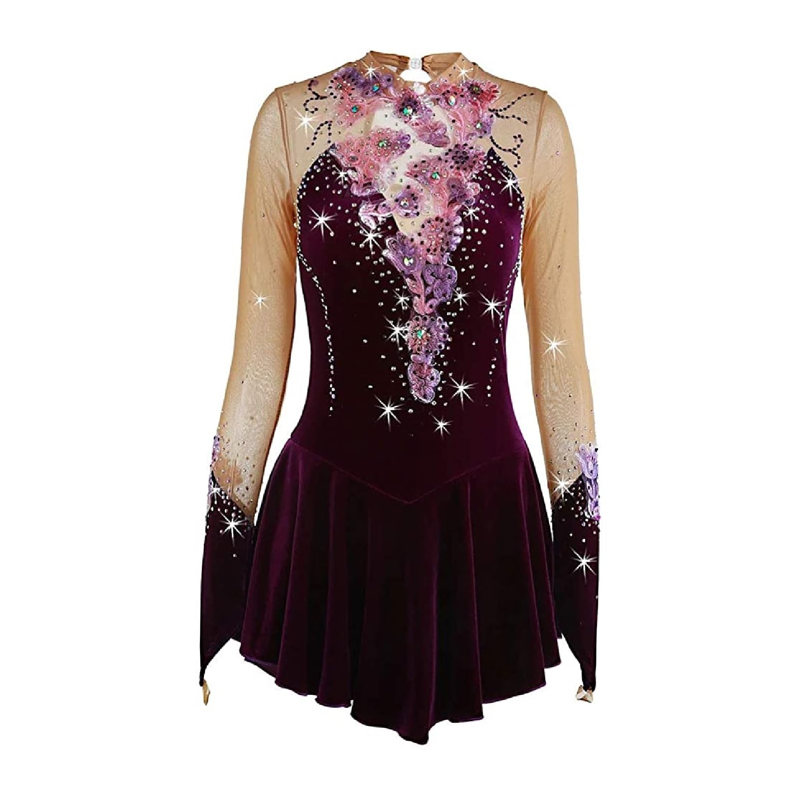 Langarm Eiskunstlaufkleid for Damen Und Mädchen, Tanzkleidung, Hochelastische Trikots for Rhythmische Gymnastik