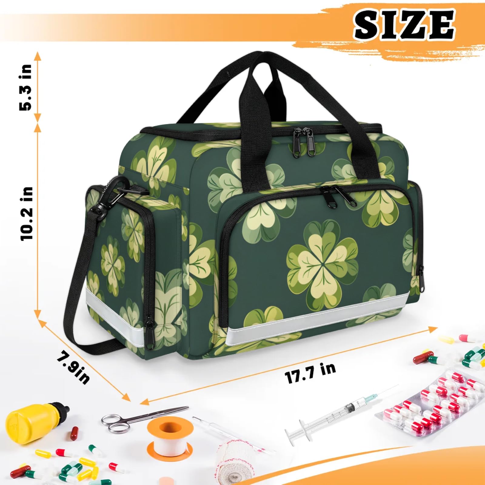 GzLeyigou First Aid Bags Empty, Veiled Aztec Emergency Bag First Aid Kit Multiple Compartment Kit Carrier On Call Trauma Bag For Paramedics Emergency Medical Supplies Kit